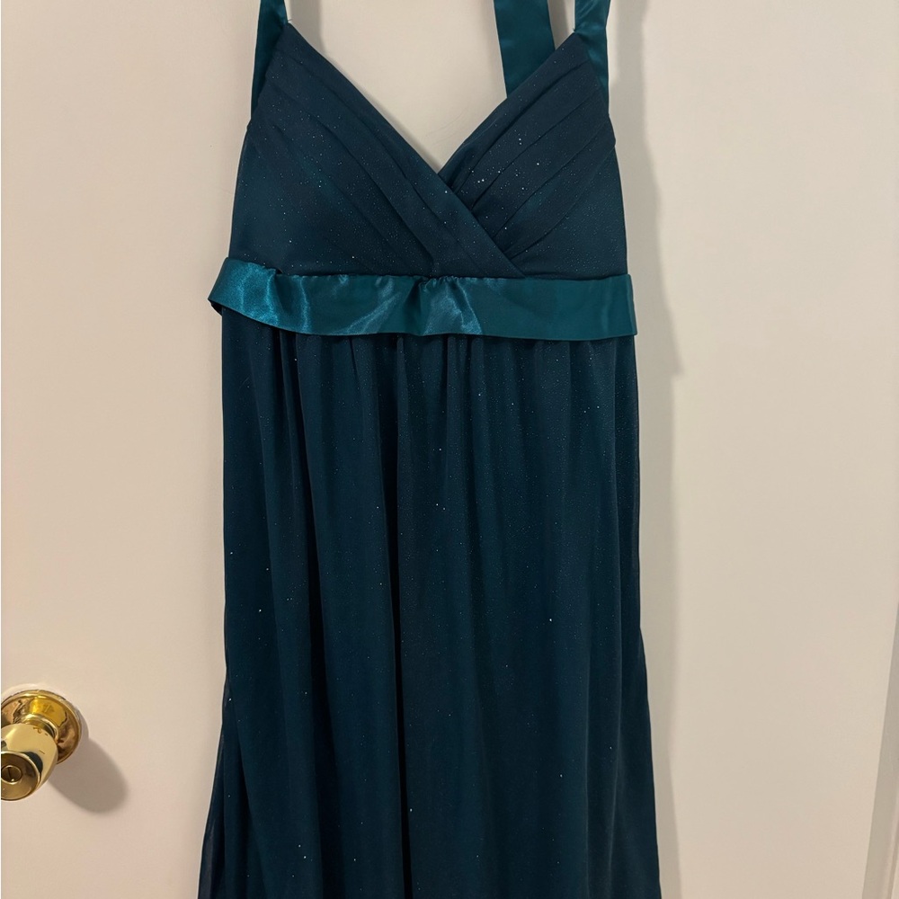 Vintage Soft Girl Elegant Teal Sleeveless Mini Dress Juniors